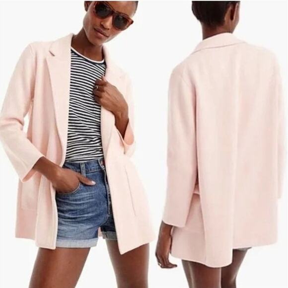 J. Crew Blush Pink Sophie Open Front Sweater Blazer - Picture 1 of 6